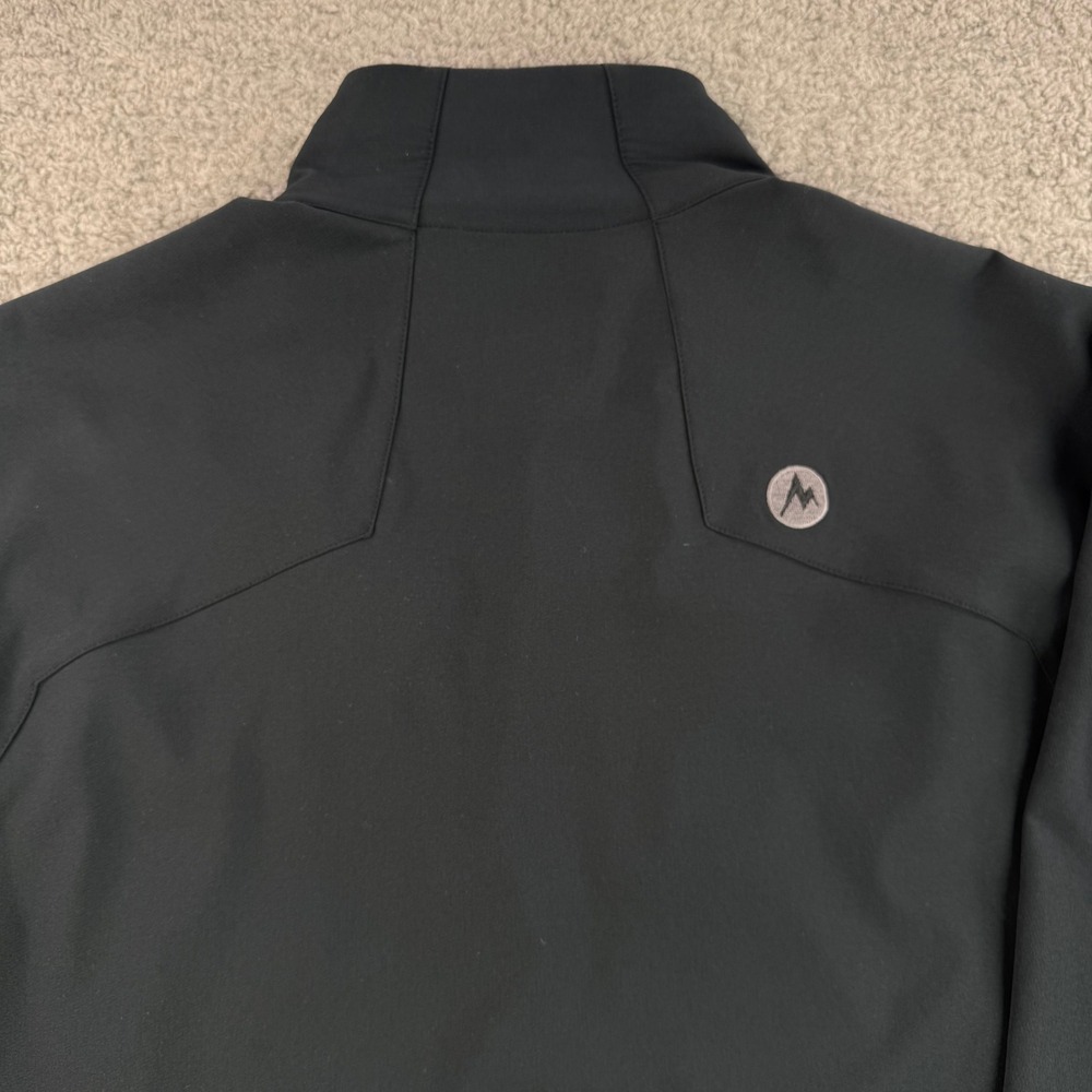 Marmot Mens Black Softshell Full Zip Jacket Large Mock Neck Outdoor *FLAW - Picture 11 of 11